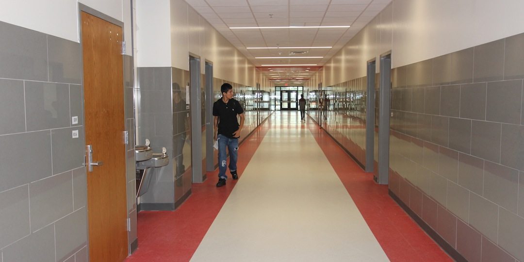 Hallway in Sam Houston's new classroom addition