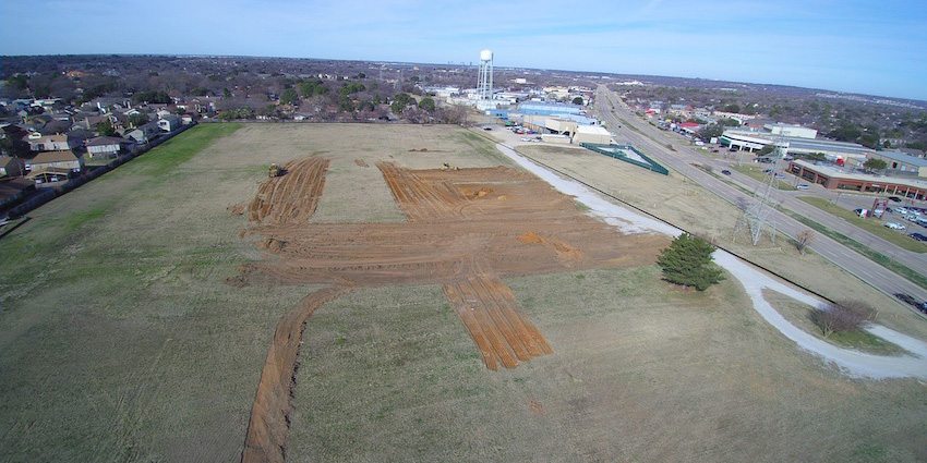 Aerial photo of future Ag Center site