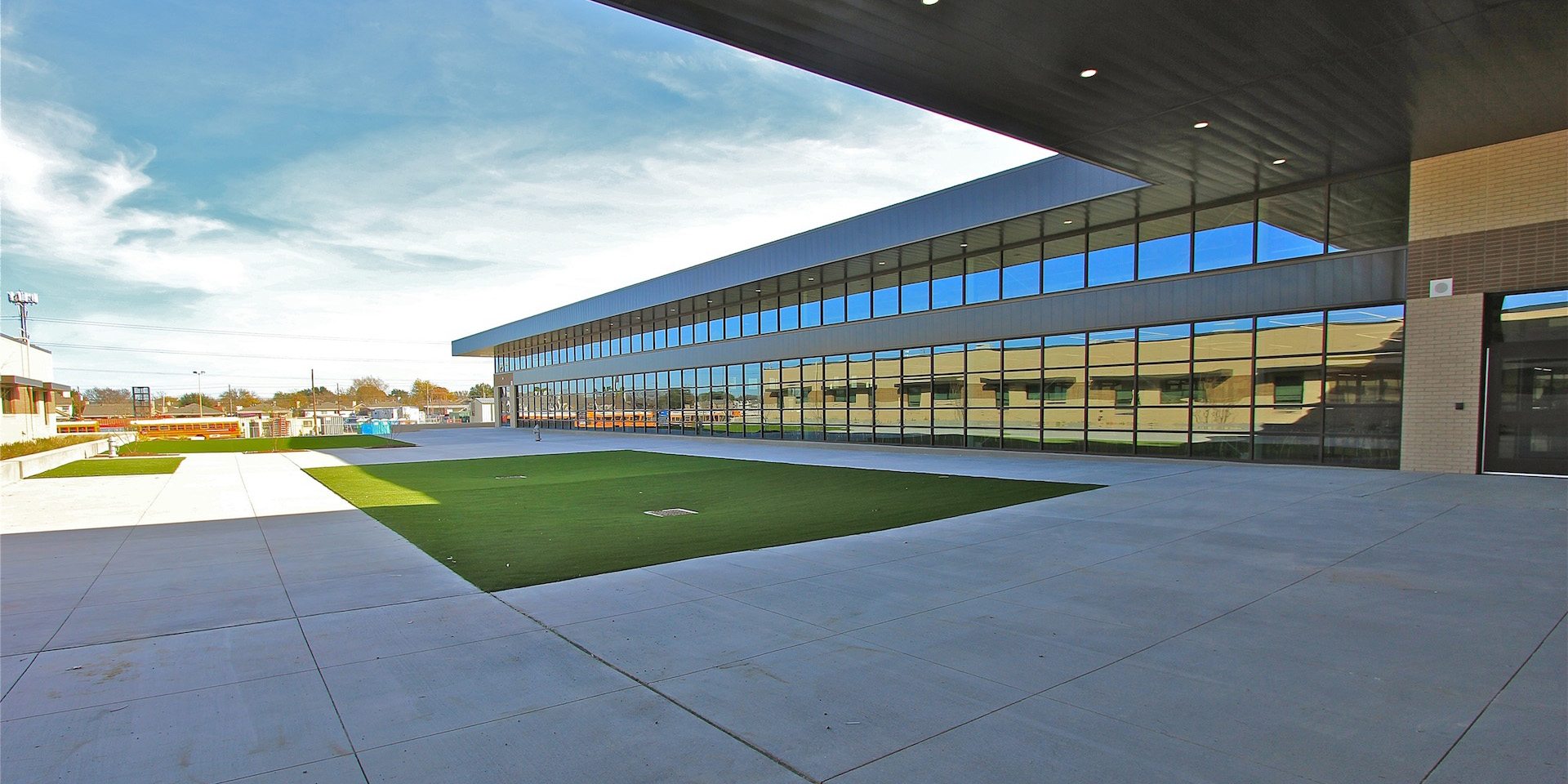 Exterior view of Sam Houston High School's new cafeteria