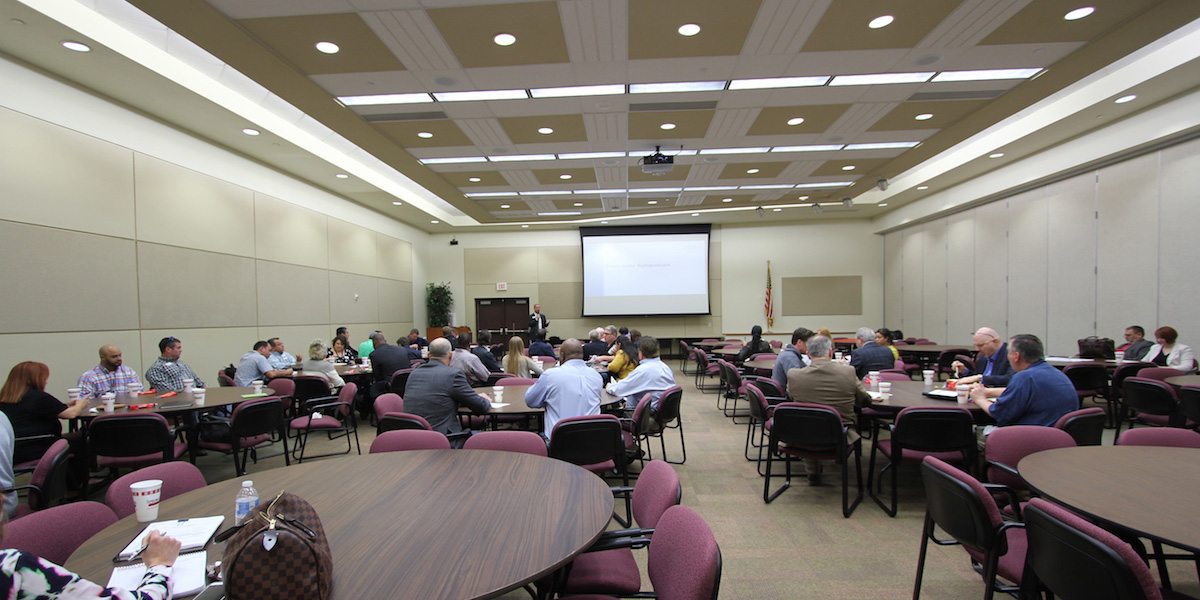 Kelly Horn speaks at the General Contractor Symposium at the PDC on March 9, 2018