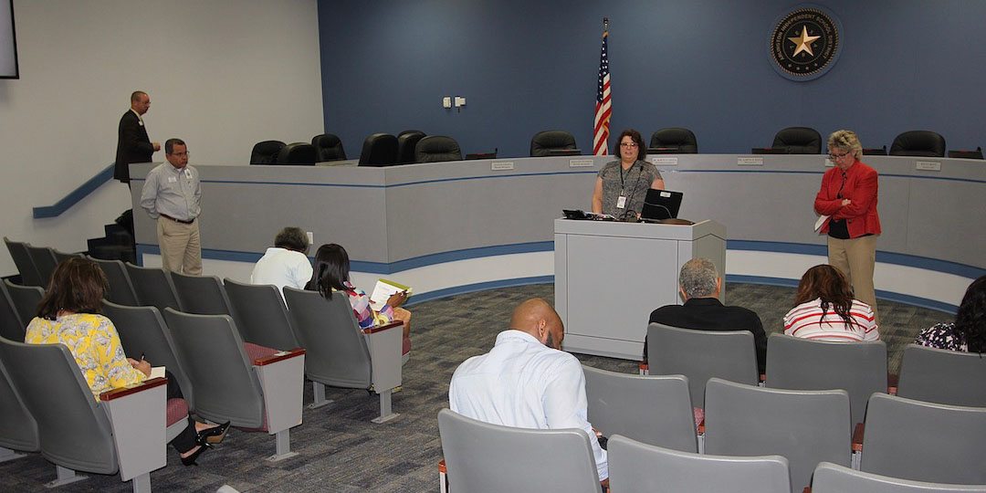 Pre-bid meeting in the AISD board room for HUB consulting services