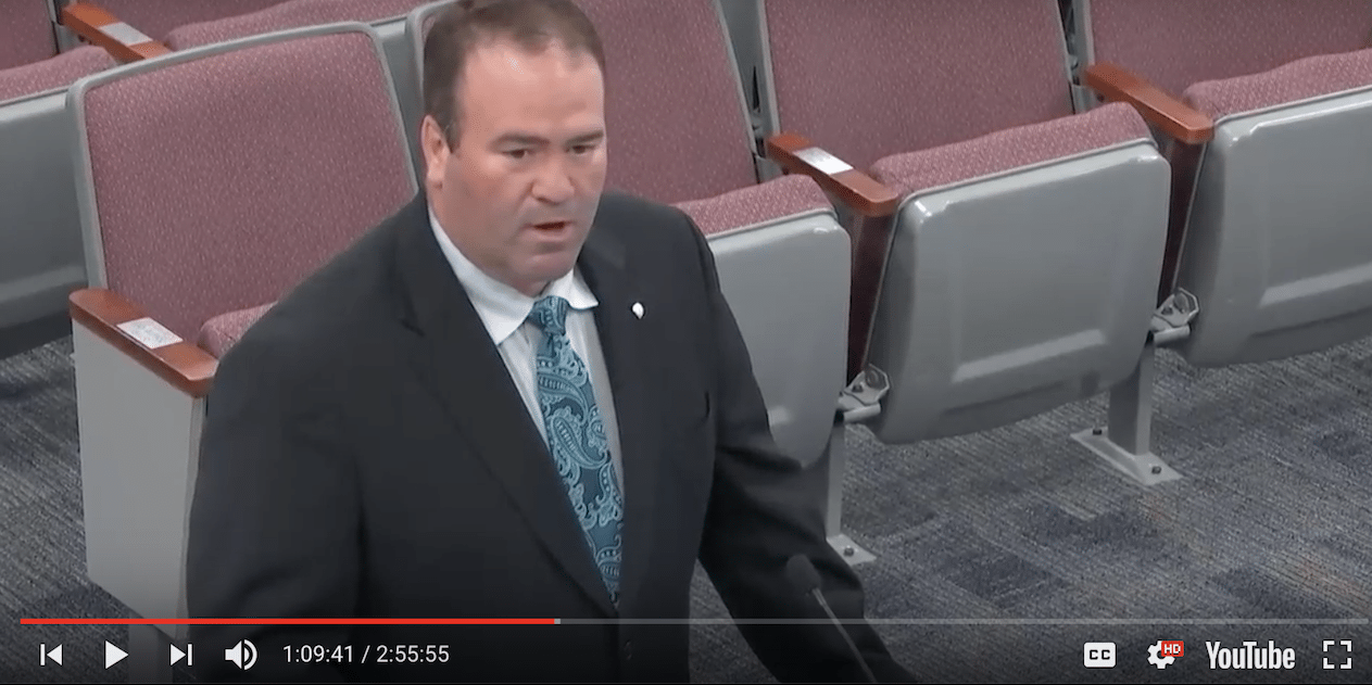 Screenshot from video of the CBOC's presentation to the AISD Board of Trustees