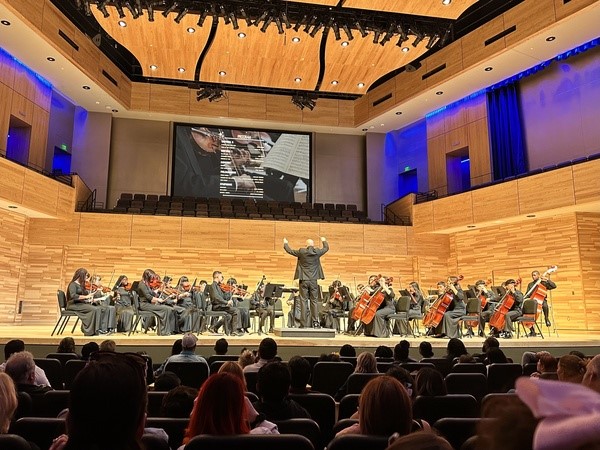 Gunn orchestra performing at the CVPA