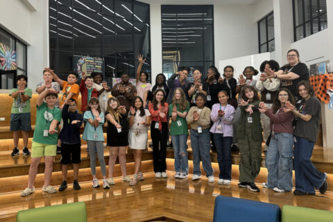 crochet club at Gunn Junior High
